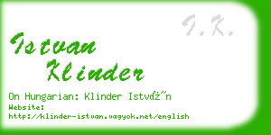 istvan klinder business card